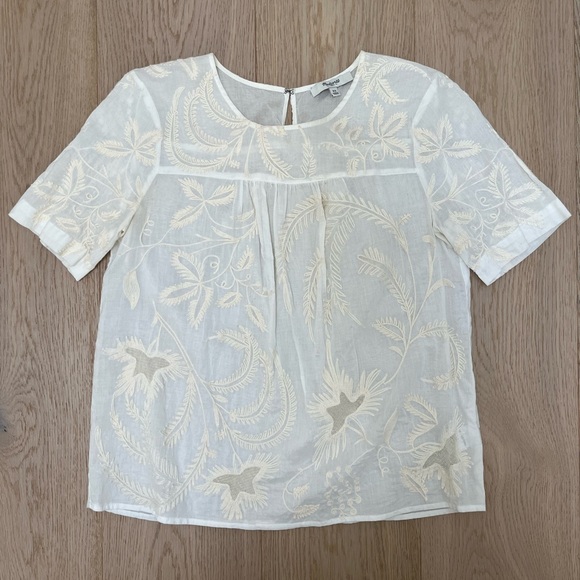 Madewell Tops - Madewell | Cotton shirt with embroidered detail